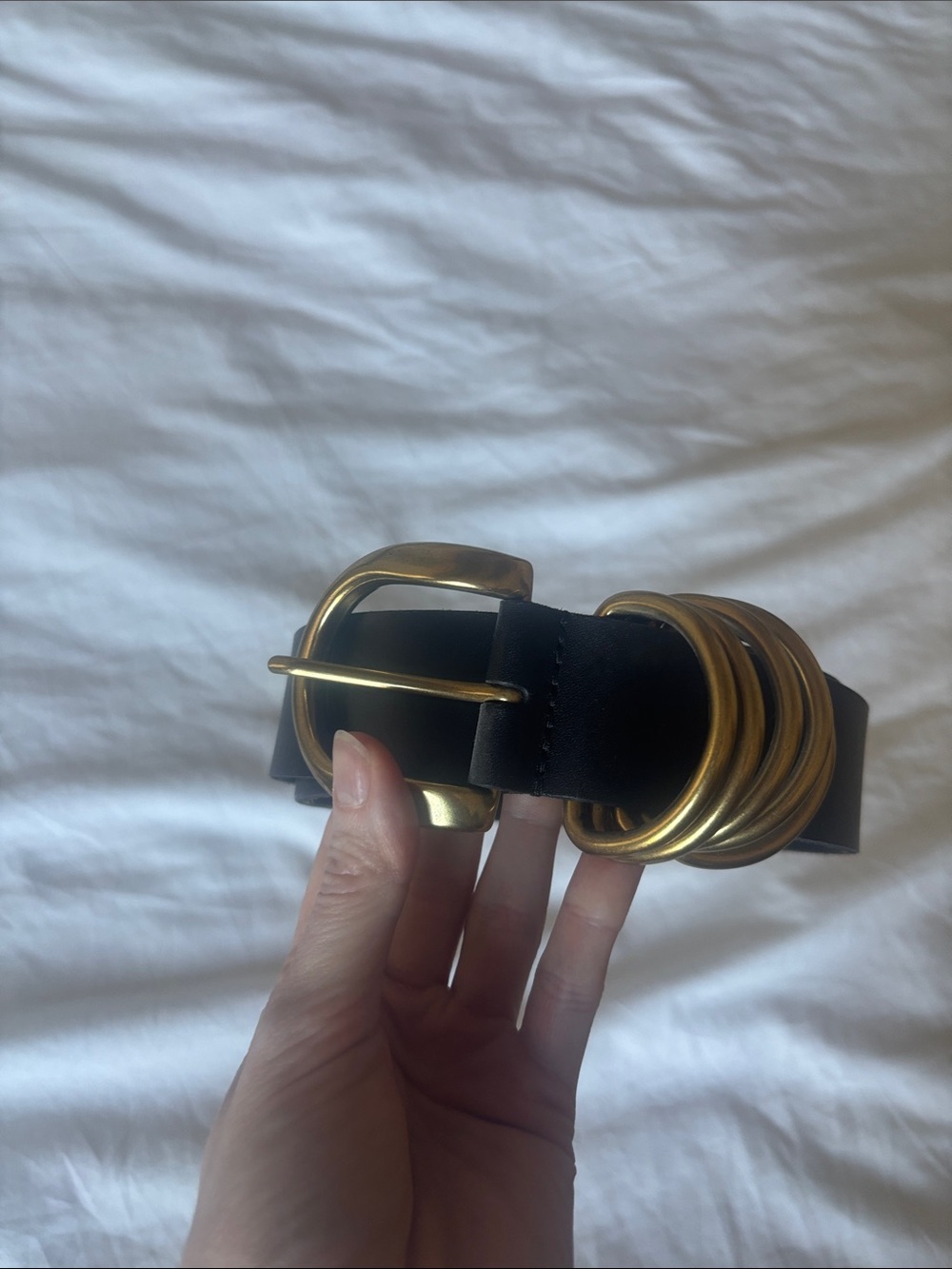 Anthropologie Multi Keeper Belt, Black/Gold, M - Picture 2 of 6